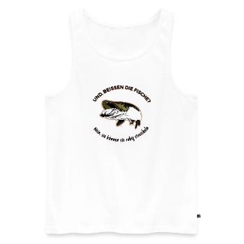 Angler Spruch  - Männer Premium Bio Tank Top - Weiß - Vorne - Michal (187cm)