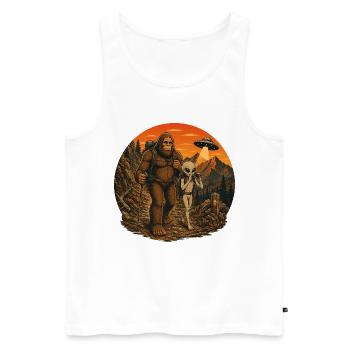 Bigfoot Alien Wandern - Männer Premium Bio Tank Top - Weiß - Vorne - Michal (187cm)