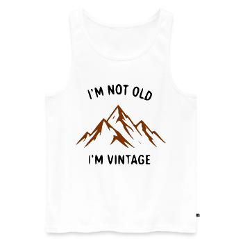 Bergsilhouette Rostbraun - Männer Premium Bio Tank Top - Weiß - Vorne - Michal (187cm)