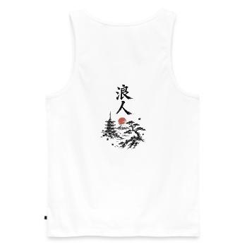 Zen Landschaft Rote Sonne - Männer Premium Bio Tank Top - Weiß - Hinten - AI Model Male 178 light (178cm)