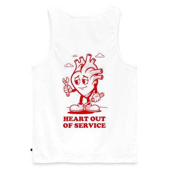 Herz außer Betrieb - Männer Premium Bio Tank Top - Weiß - Hinten - AI Model Male 178 light (178cm)