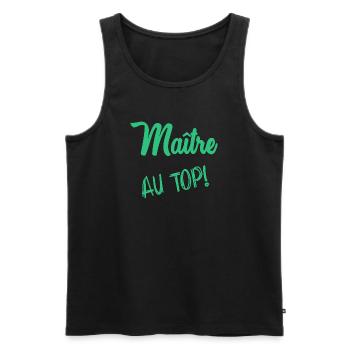 MASTER - Men's Premium Organic Tank Top - black - Front - Michal (187cm)
