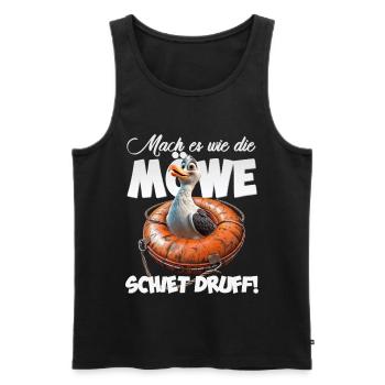 Freche Möwe #lovely toons - Männer Premium Bio Tank Top - Schwarz - Vorne - Michal (187cm)