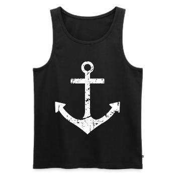 Anker - Männer Premium Bio Tank Top - Schwarz - Vorne - Michal (187cm)