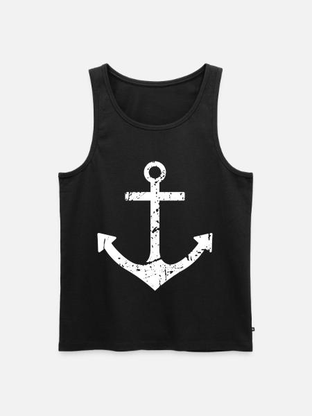 anchor - Men's Premium Organic Tank Top - black