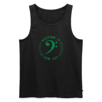 Bass Clef Green - Symbole Musical Vintage - Débardeur bio Premium Homme - noir - Devant - Michal (187cm)