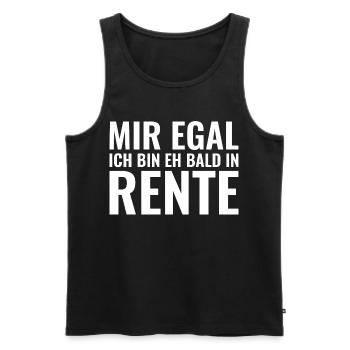 Mir egal ich bin eh bald in Rente - Männer Premium Bio Tank Top - Schwarz - Vorne - Michal (187cm)