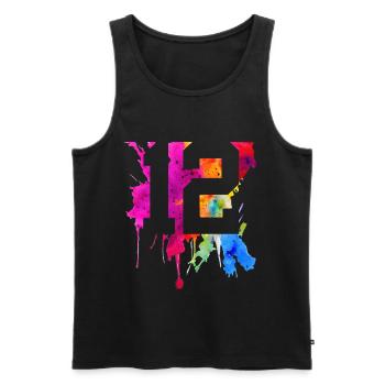 12 JAHRE 12. GEBURTSTAG - Männer Premium Bio Tank Top - Schwarz - Vorne - Michal (187cm)
