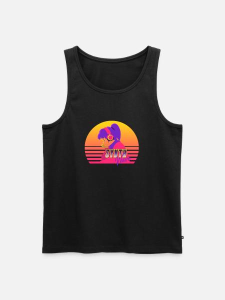 Synthwave Girl - Men's Premium Organic Tank Top - black