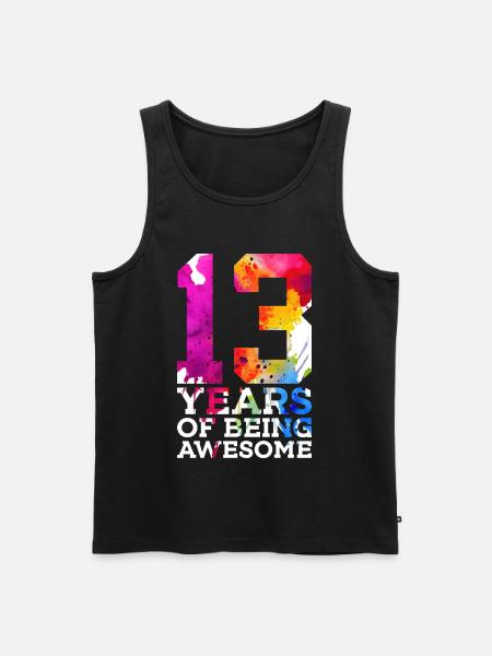 13 YEARS OF BEING AWESOME 13. GEBURTSTAG - Männer Premium Bio Tank Top - Schwarz