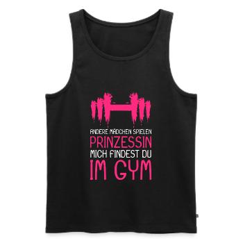 Prinzessin Gym Spruch - Prinzessin im Gym - Männer Premium Bio Tank Top - Schwarz - Vorne - Michal (187cm)