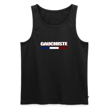 Gauchiste - Débardeur bio Premium Homme - noir - Devant - Michal (187cm)