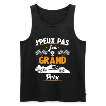 Je peux pas j'ai Grand Prix - Débardeur bio Premium Homme - noir - Devant - Michal (187cm)