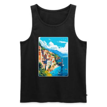 Amalfi Italien Vintage Reiseposter WPA Souvenir - Männer Premium Bio Tank Top - Schwarz - Vorne - Michal (187cm)