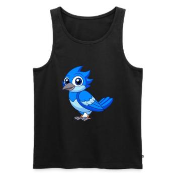 Blue Jay Niedliche Maskottchen Zeichentrickfigur Kawaii - Männer Premium Bio Tank Top - Schwarz - Vorne - Michal (187cm)