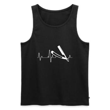 barber - Men's Premium Organic Tank Top - black - Front - Michal (187cm)