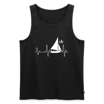navigation à voile - Débardeur bio Premium Homme - noir - Devant - Michal (187cm)