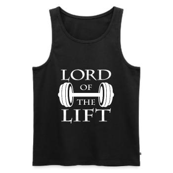 dumbbell - Men's Premium Organic Tank Top - black - Front - Michal (187cm)