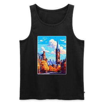 Manchester England Uk Reise Poster Souvenir WPA - Männer Premium Bio Tank Top - Schwarz - Vorne - Michal (187cm)