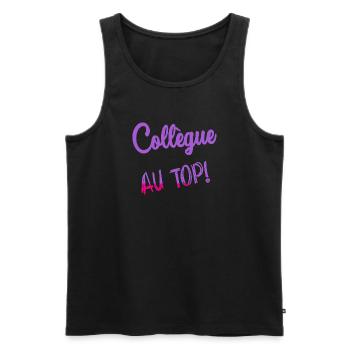 KOLLEGE - Männer Premium Bio Tank Top - Schwarz - Vorne - Michal (187cm)