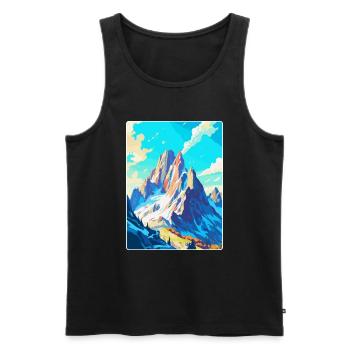Dachstein Österreich Vintage Reiseplakat Souvenir - Männer Premium Bio Tank Top - Schwarz - Vorne - Michal (187cm)