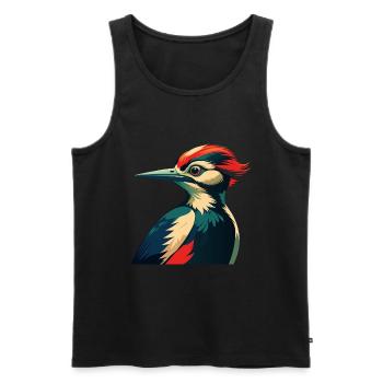 Specht Zeichentrickfigur Buntes Haustier Tier - Männer Premium Bio Tank Top - Schwarz - Vorne - Michal (187cm)