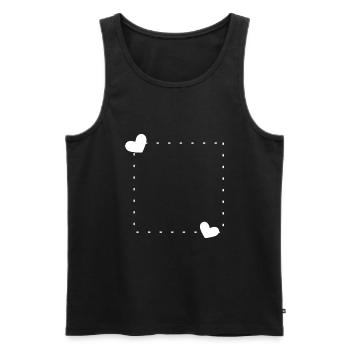 Herz Rahmen Ornament Linie Weiß - Männer Premium Bio Tank Top - Schwarz - Vorne - Michal (187cm)