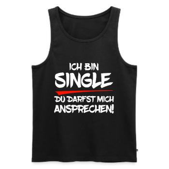 Ich bin Single - Männer Premium Bio Tank Top - Schwarz - Vorne - Michal (187cm)
