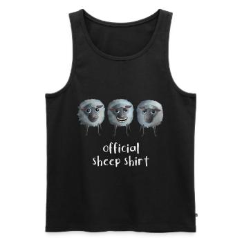 Official Sheep Shirt - Drei lustige Schafe - Männer Premium Bio Tank Top - Schwarz - Vorne - Michal (187cm)