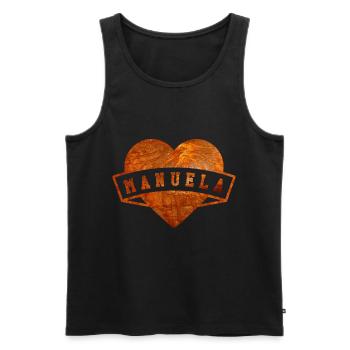 Vorname Manuela - Männer Premium Bio Tank Top - Schwarz - Vorne - Michal (187cm)