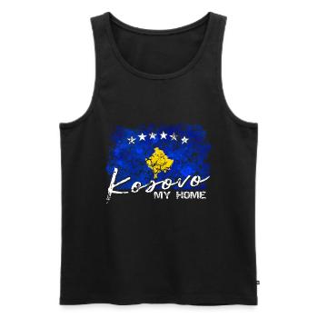 Kosovo Gift - Männer Premium Bio Tank Top - Schwarz - Vorne - Michal (187cm)