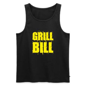 Lustiges Grill Bill BBQ Spruch Geschenk Shirt - Männer Premium Bio Tank Top - Schwarz - Vorne - Michal (187cm)