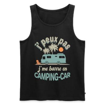 Camping-Car Je Me Barre Humour Voyage Liberté - Débardeur bio Premium Homme - noir - Devant - Michal (187cm)