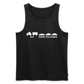 Ich meine Follower - Landwirt Bauer Traktor Autos - Männer Premium Bio Tank Top - Schwarz - Vorne - Michal (187cm)