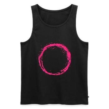 Cercle rose - Débardeur bio Premium Homme - noir - Devant - Michal (187cm)