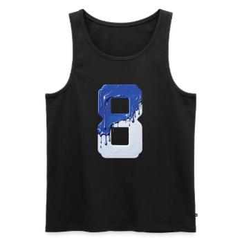 NR. 8 NUMMER 8 BLAU WEIß 8. GEBURTSTAG - Männer Premium Bio Tank Top - Schwarz - Vorne - Michal (187cm)