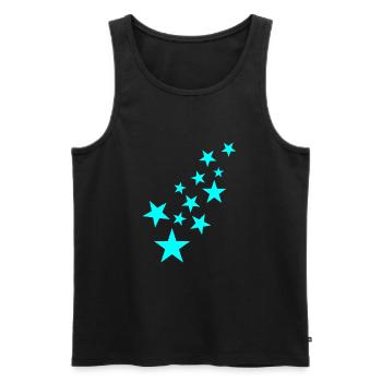 Stern Sternchen Muster Symbol - Männer Premium Bio Tank Top - Schwarz - Vorne - Michal (187cm)