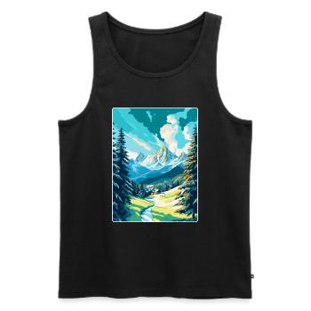 St Moritz Switzerland Vintage Travel Poster WPA - Men's Premium Organic Tank Top - black - Front - Michal (187cm)
