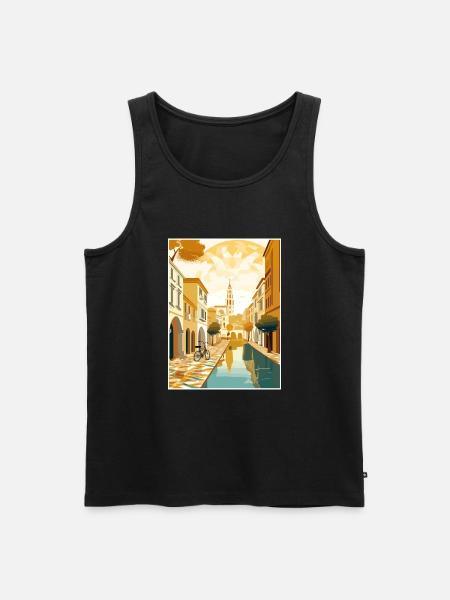 Sevilla Spanien Deko Vintage Reiseposter Souvenir - Männer Premium Bio Tank Top - Schwarz