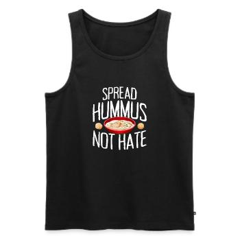 Spread Hummus Not Hate Vegan Geschenk Für Veganer - Männer Premium Bio Tank Top - Schwarz - Vorne - Michal (187cm)