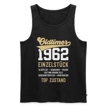 64. GEBURTSTAG OLDTIMER 1962 - Männer Premium Bio Tank Top - Schwarz - Vorne - Michal (187cm)