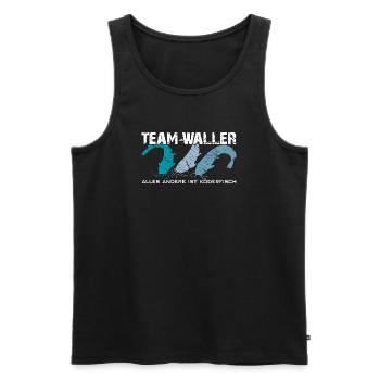 Wels angeln Waller fischen Team Waller - Männer Premium Bio Tank Top - Schwarz - Vorne - Michal (187cm)