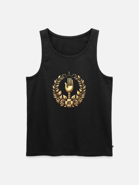 Gourmet Fork Logo - Men's Premium Organic Tank Top - black