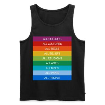 Tolerance Equality Inclusion Tolerance Pride Queer - Men's Premium Organic Tank Top - black - Front - Michal (187cm)