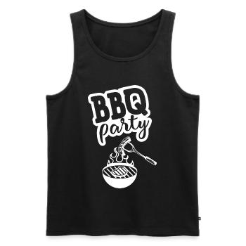 BBQ PARTY Kitchen Apron - Men's Premium Organic Tank Top - black - Front - Michal (187cm)