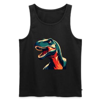 Dinosaur Cartoon Character Colorful Pet Animal - Men's Premium Organic Tank Top - black - Front - Michal (187cm)