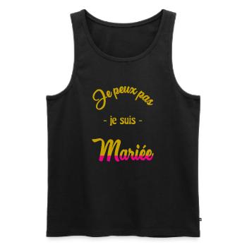 ICH KANN NICHT, ICH BIN VERHEIRATET - Männer Premium Bio Tank Top - Schwarz - Vorne - Michal (187cm)