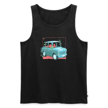 Trabi mit Pflanzen - Männer Premium Bio Tank Top - Schwarz - Vorne - Michal (187cm)