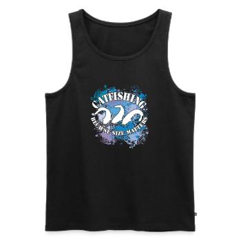 Wels Waller fischen Wels auf Farbklecksen - Männer Premium Bio Tank Top - Schwarz - Vorne - Michal (187cm)