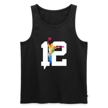 NUMBER 12 BASKETBALL 12TH BIRTHDAY - Men's Premium Organic Tank Top - black - Front - Michal (187cm)